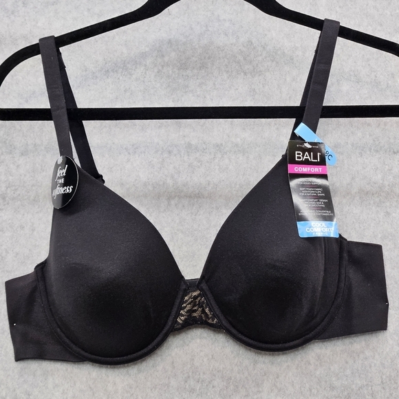 Bali Other - Bali Comfort Bra Cool Comfort Fabric Lace‎ Accent Underwire Foam Cups Size 38C